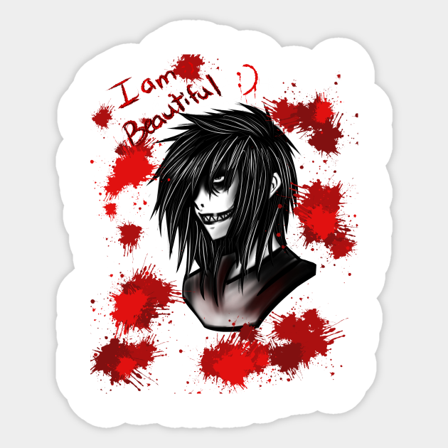 Jeff the Killer Creepypasta Sticker TeePublic